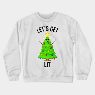 Let's Get Lit Funny Christmas Weed Crewneck Sweatshirt